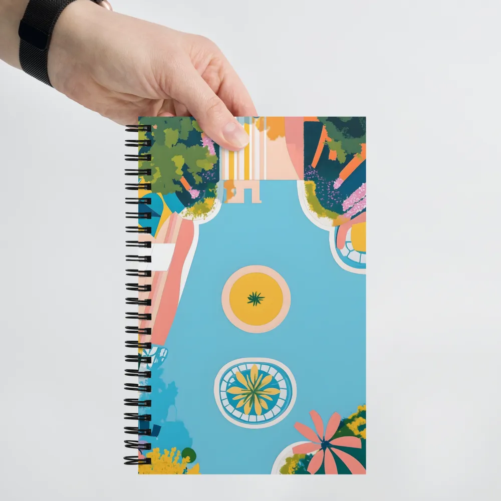 Leisurely Garden Pool 
 Spiral Notebook | 140 pages