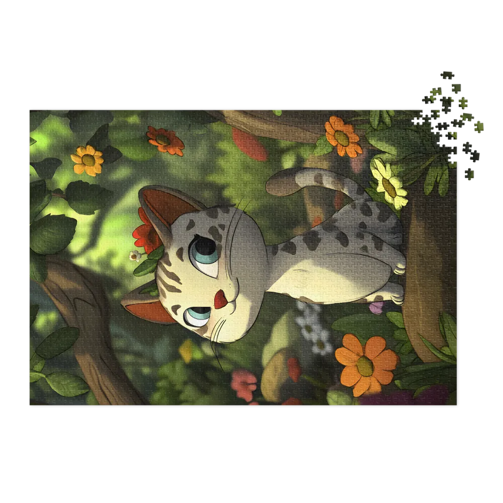 Forest Kitten 
 Jigsaw Puzzle in Tin Box