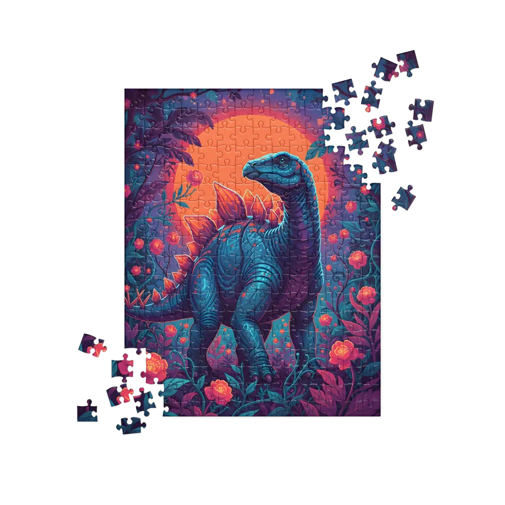 Twilight Stegosaurus 
 Jigsaw Puzzle in Tin Box