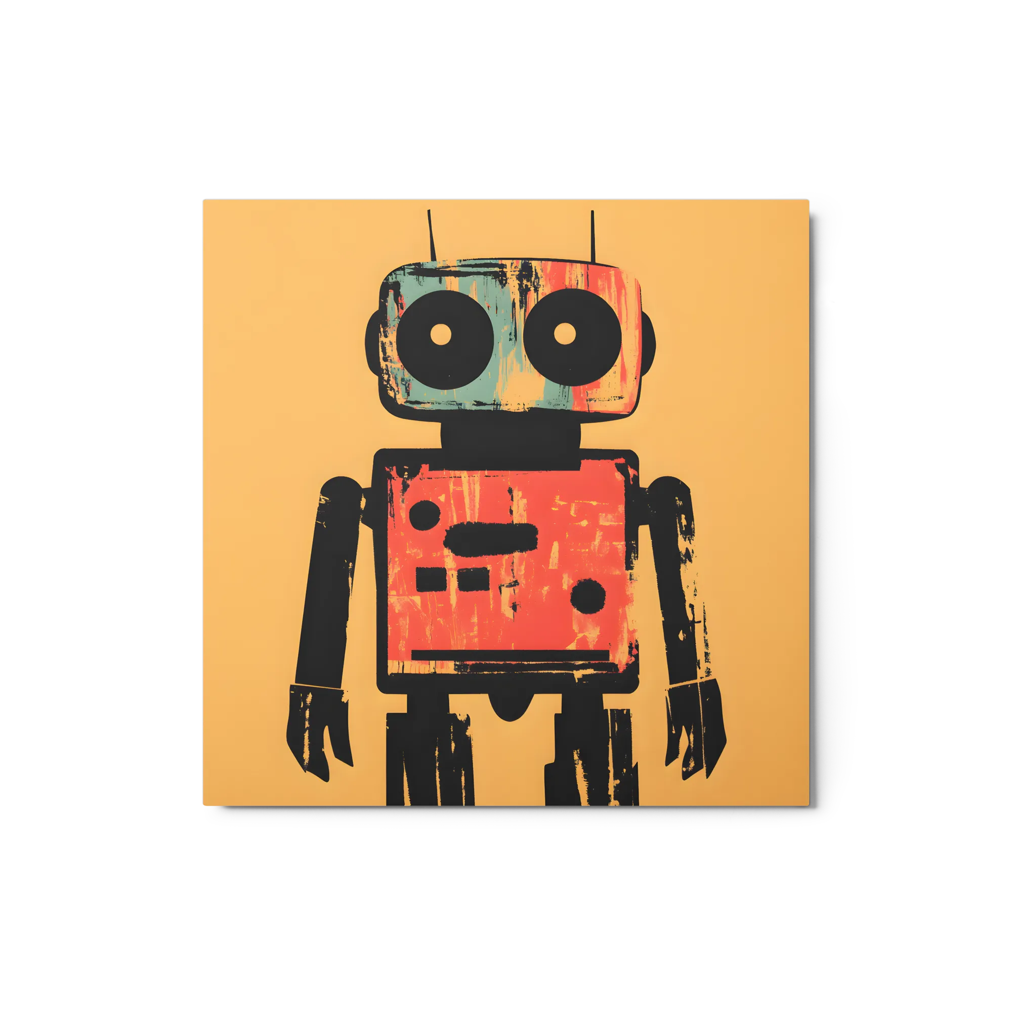 The Distressed Robot 
 Canvas | 8″x 8″