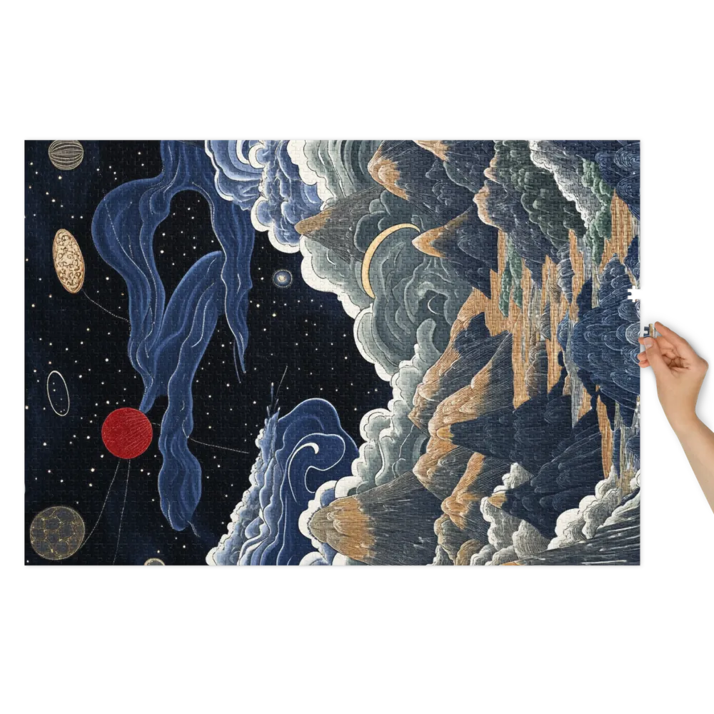 Paesaggio Cosmico Stilizzato 
 Puzzle in scatola di metallo