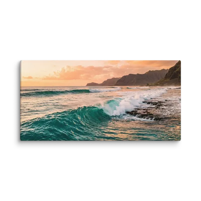 Golden Hour Ocean Waves | Art Print