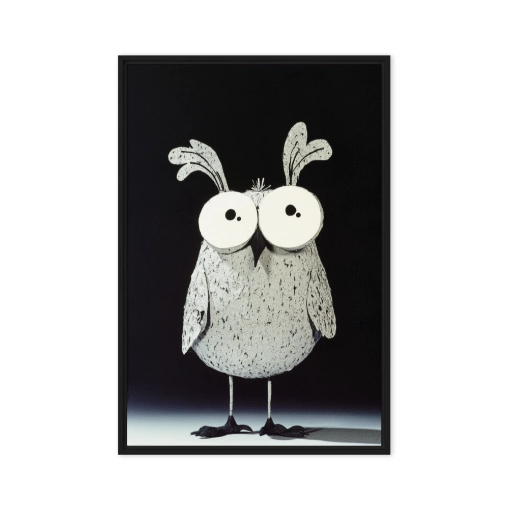 Whimsical Black and White Owl
