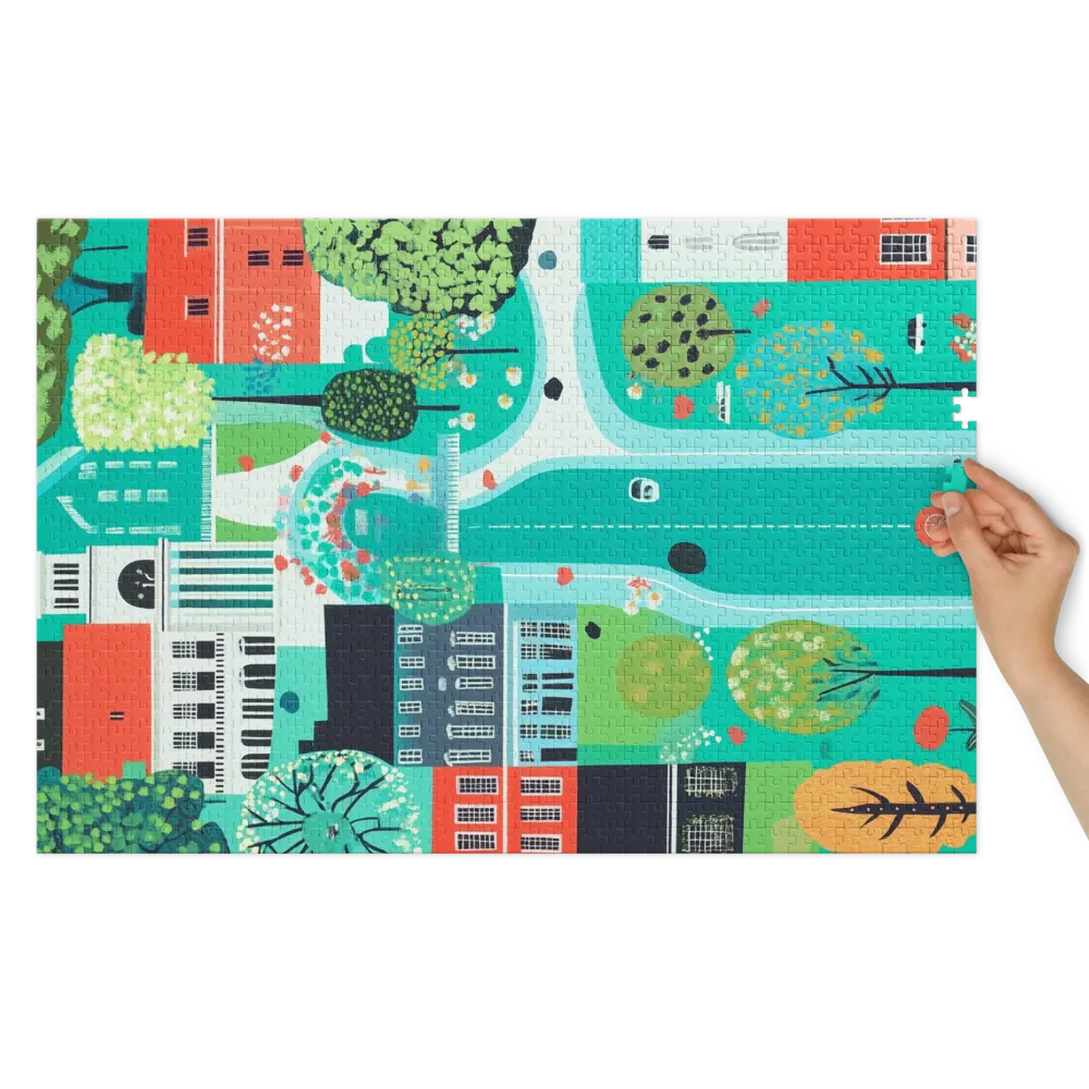 Paisagem Urbana Fantasiosa 
 Puzzle em caixa de metal