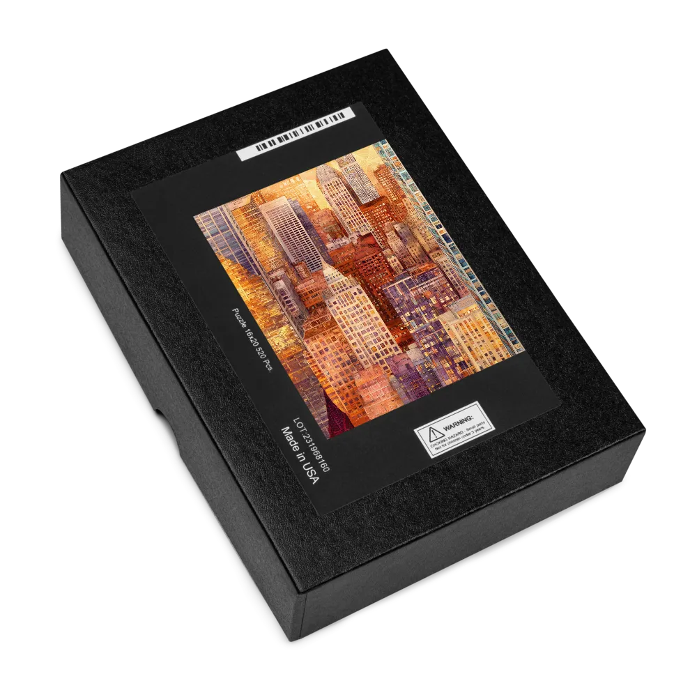 Watercolor City Skyline 
 Jigsaw Puzzle in Tin Box
