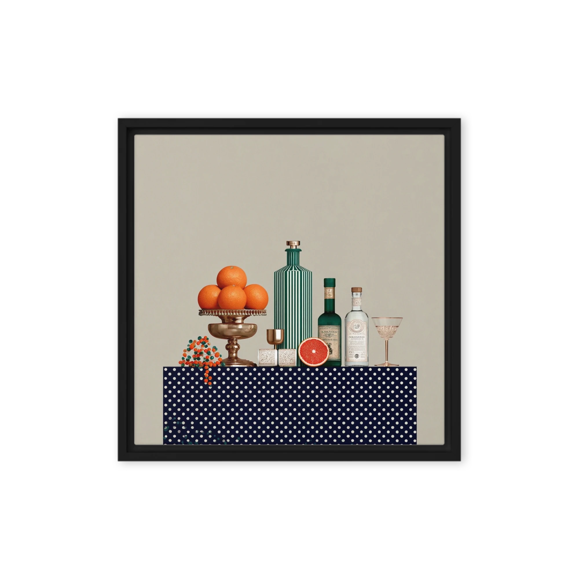 Citrus and Bottles Still Life