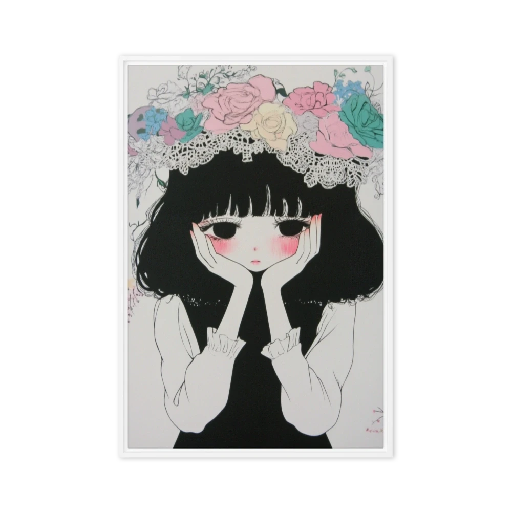 Floral Crown Girl Illustration