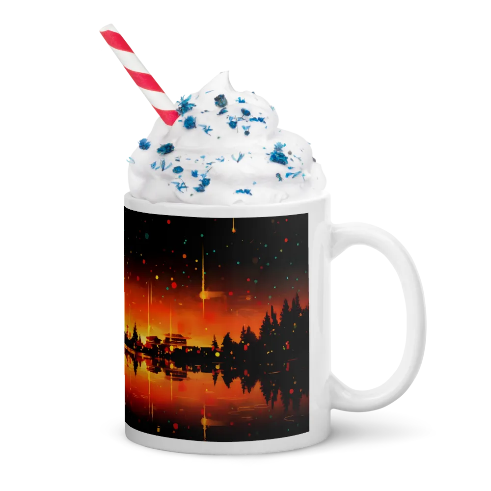 Pagoda Reflections at Dusk 
 Mug with Red inside | 15 oz