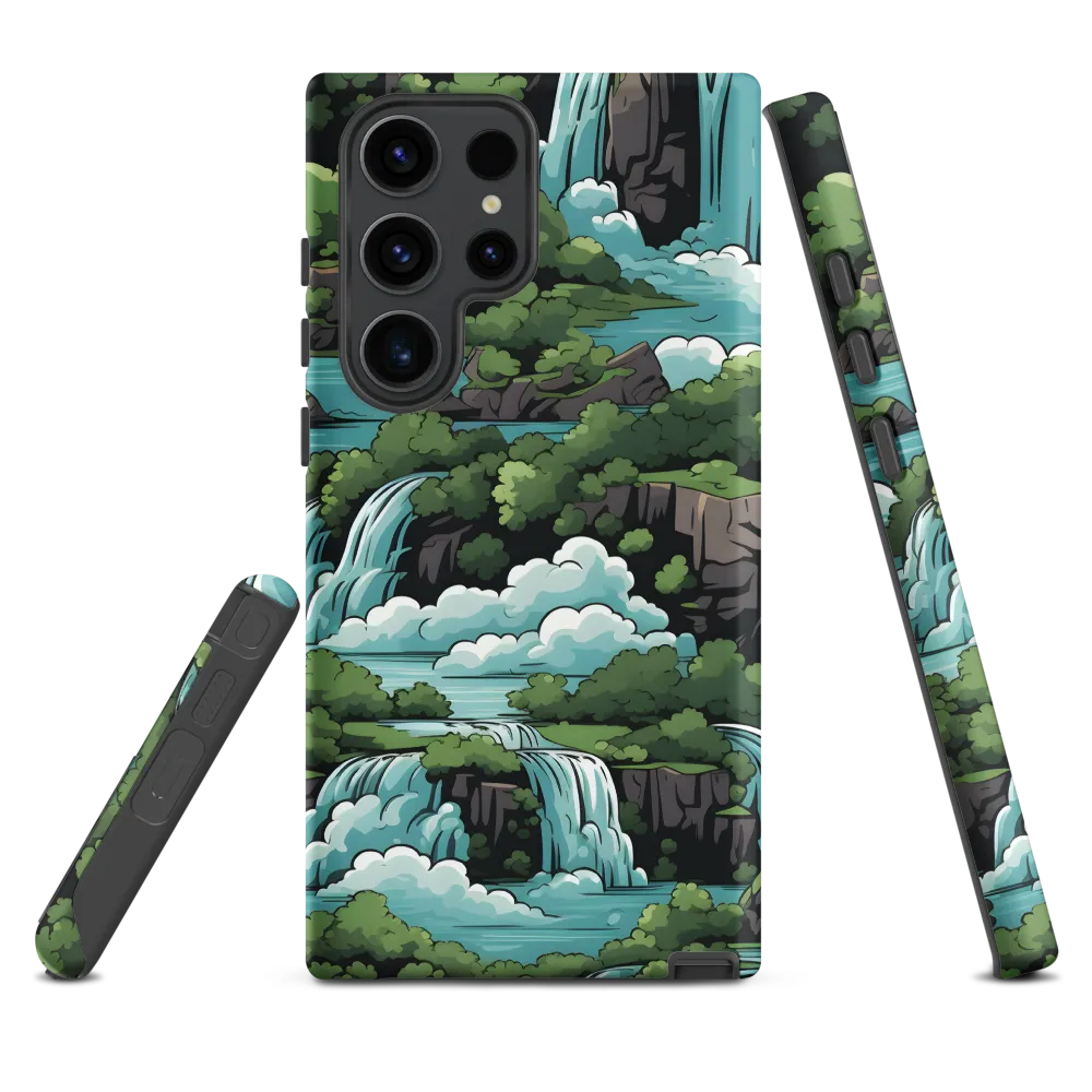 Cascading Waterfalls Illustration | Phone Case