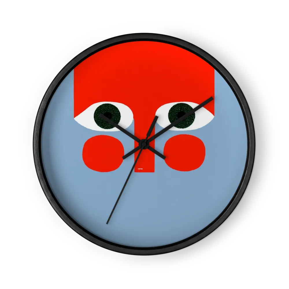 Geometric Red Face | Wall Clock