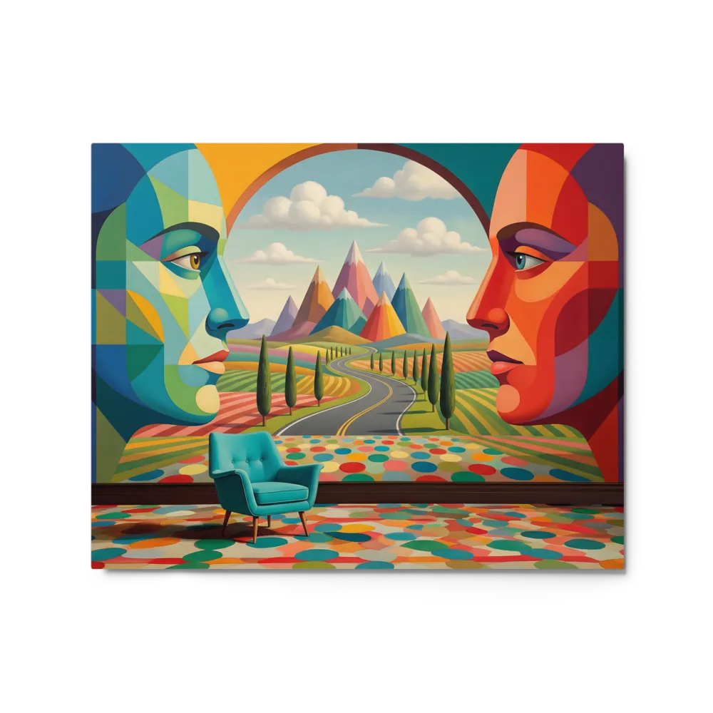 The Colorful Divide 
 Canvas with White Frame