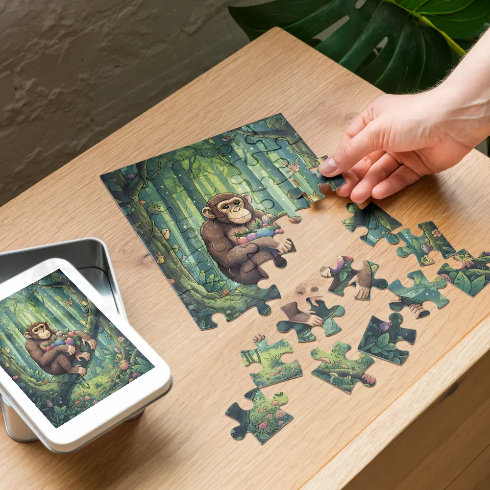 Forest Chimp 
 Jigsaw Puzzle in Tin Box