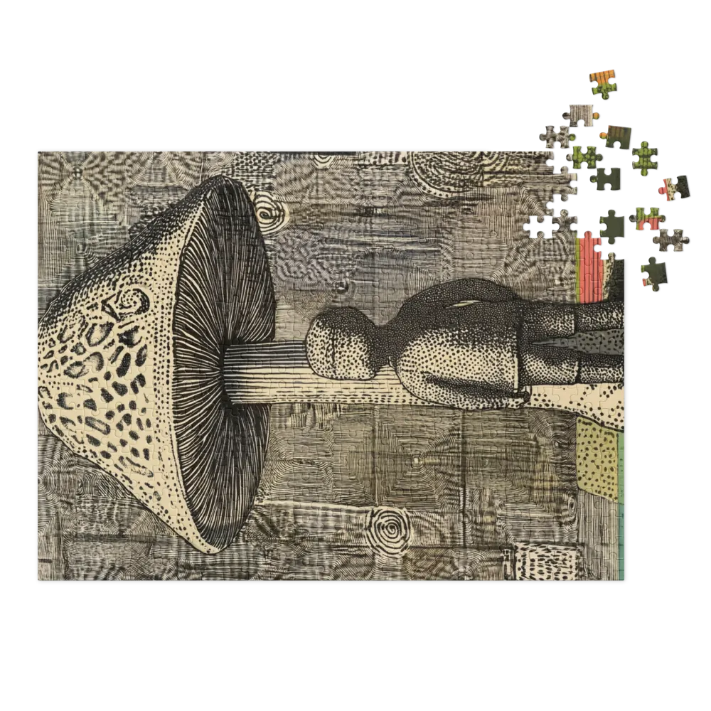 Surreal Child with Mushroom