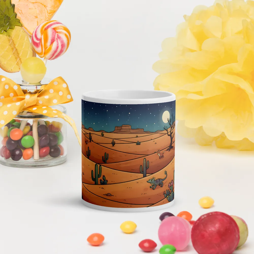 Moonlit Desert Foxes 
 Mug with Red inside | 15 oz