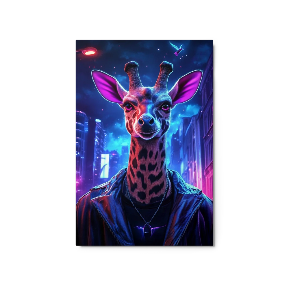 Cyberpunk Giraffe Night | Art Print