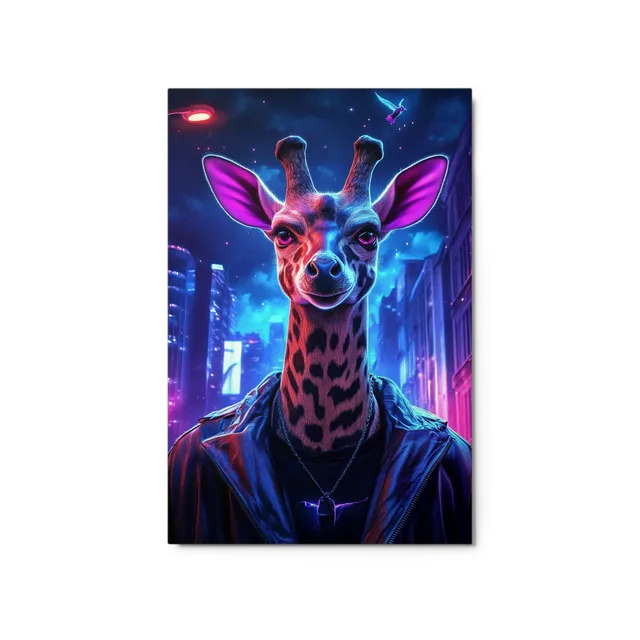 Cyberpunk Giraffe Night | Art Print
