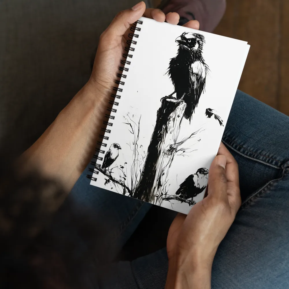 Crows on a Wooden Post 
 Spiral Notebook | 140 pages