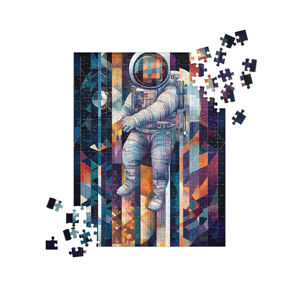 Cosmic Mosaic Astronaut 
 Jigsaw Puzzle in Tin Box