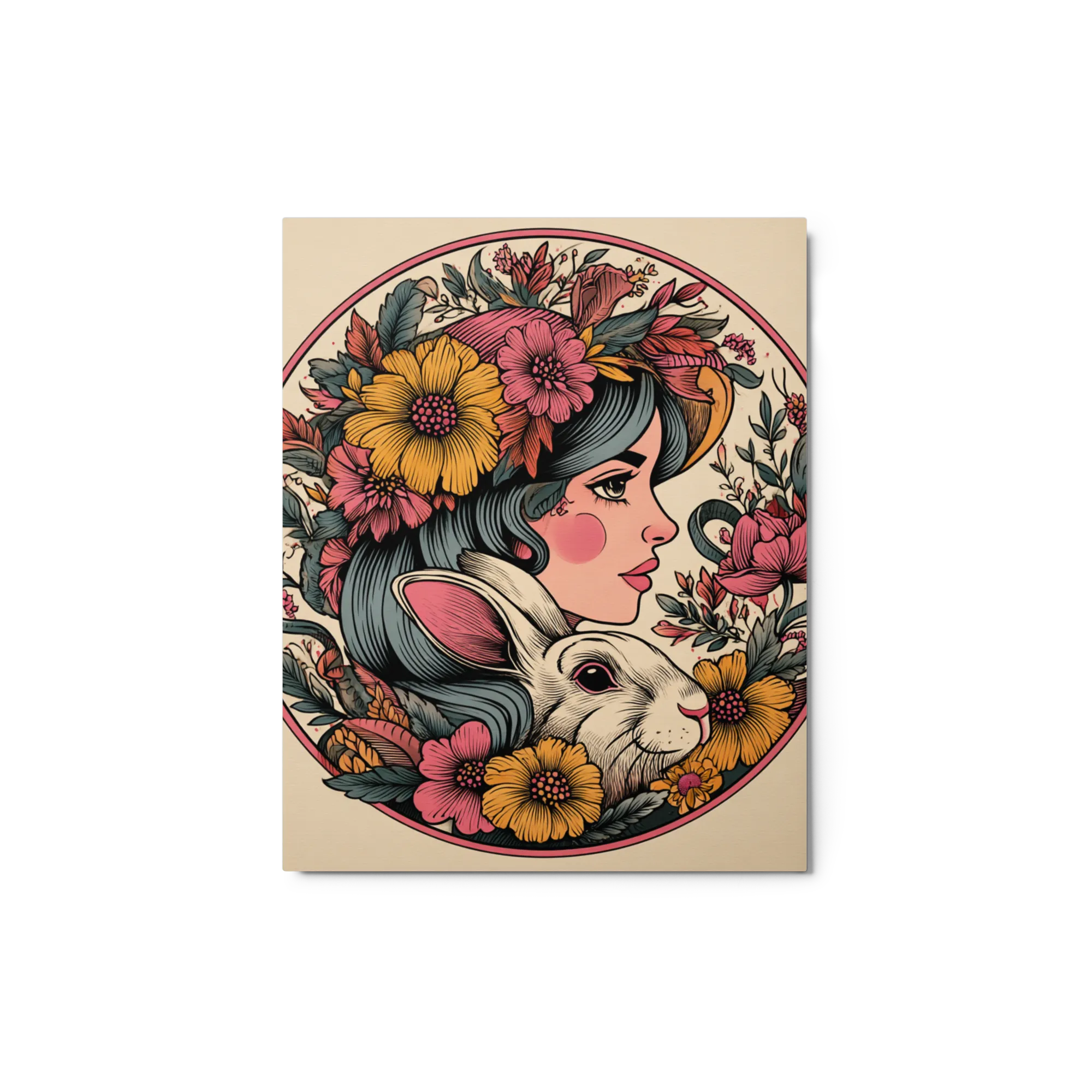 Feminine Bloom with Rabbit