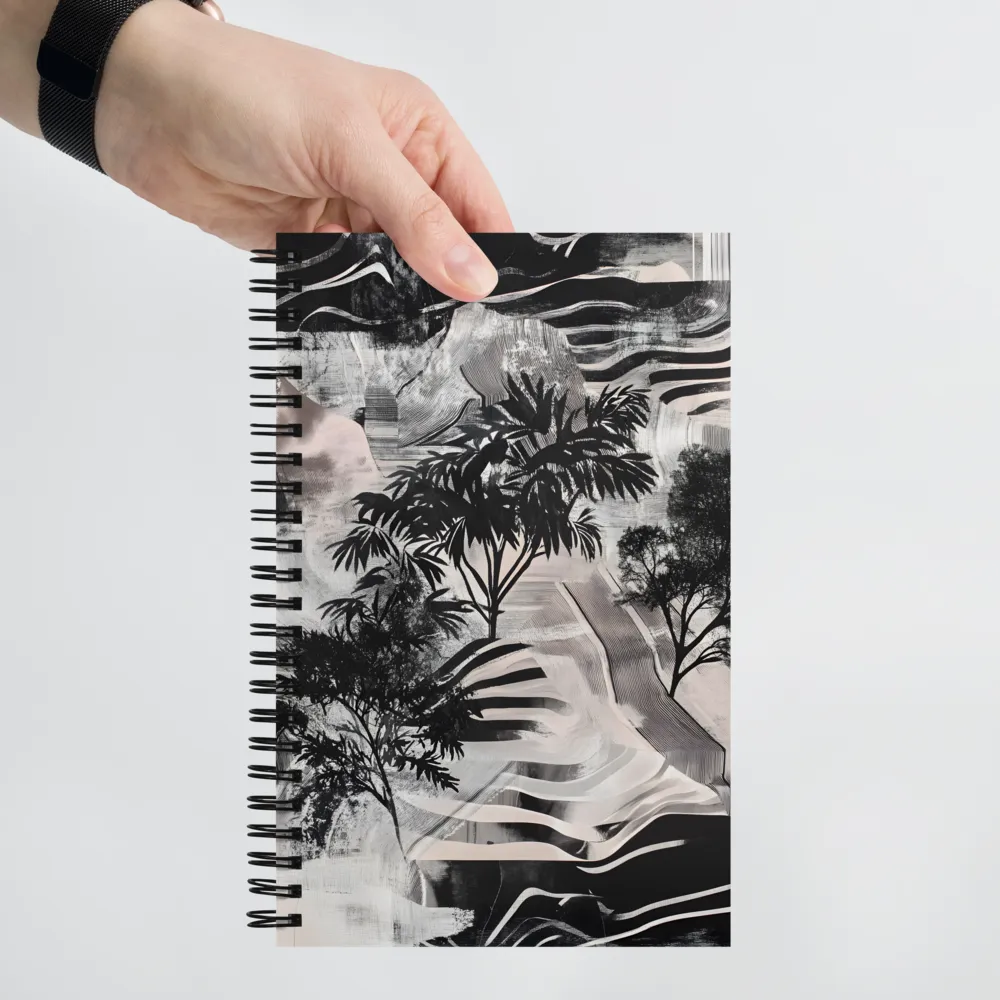 Monochrome Textured Landscape 
 Spiral Notebook | 140 pages