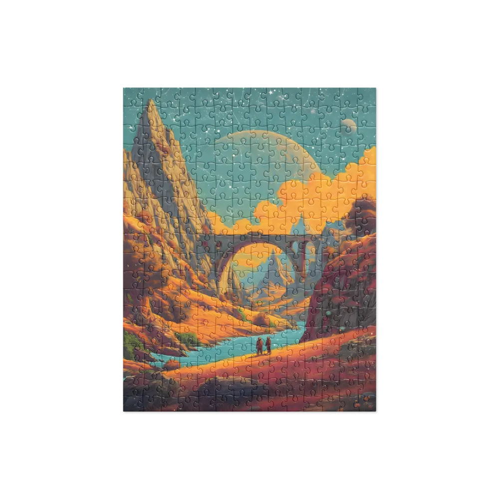 Bridge Under a Teal Sky 
 Jigsaw Puzzle