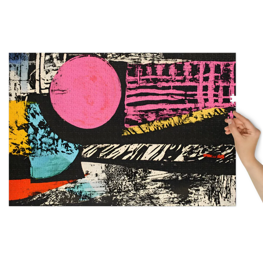 Dynamic Abstract Composition 
 Jigsaw Puzzle in Tin Box