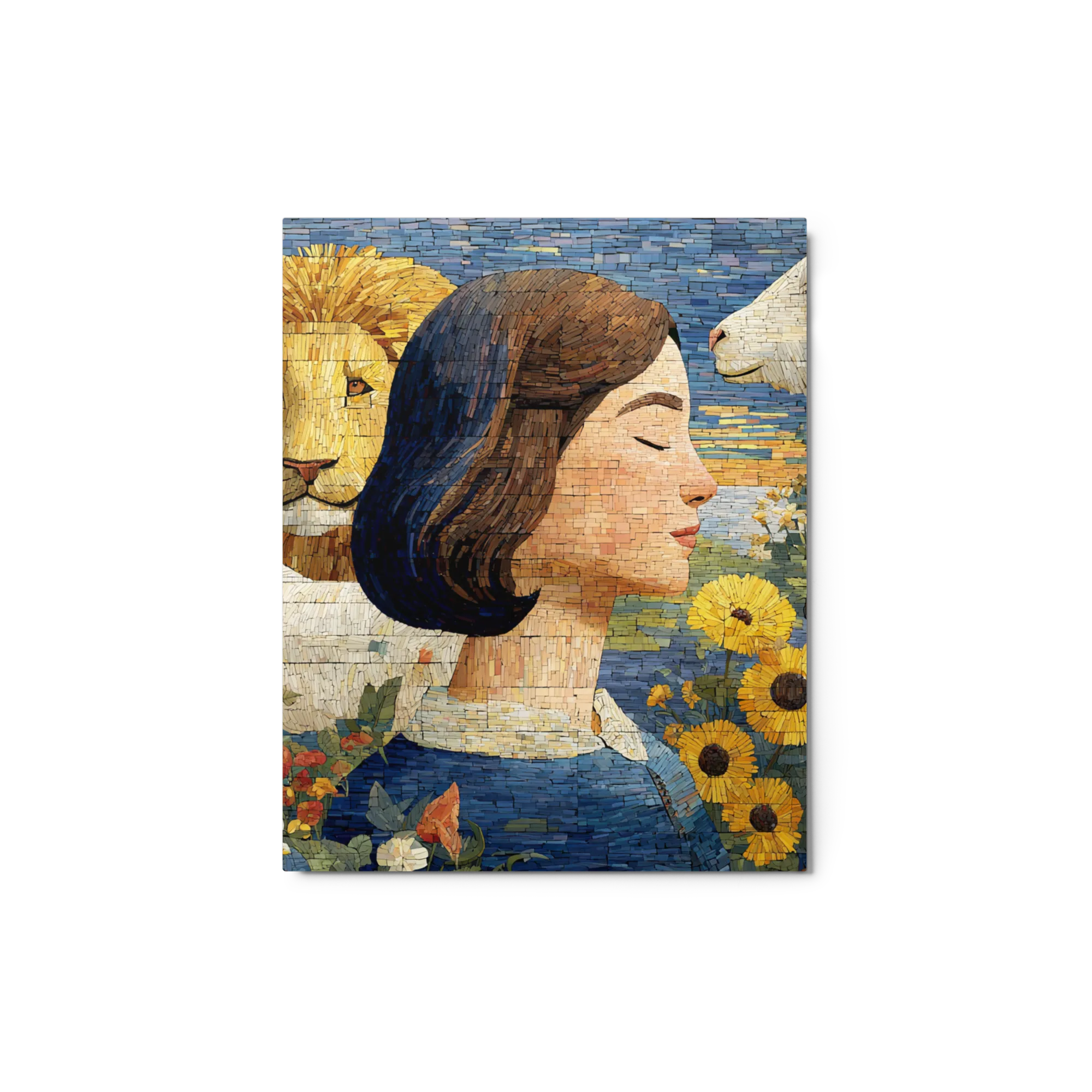 Serene Mosaic: Woman and Wildlife