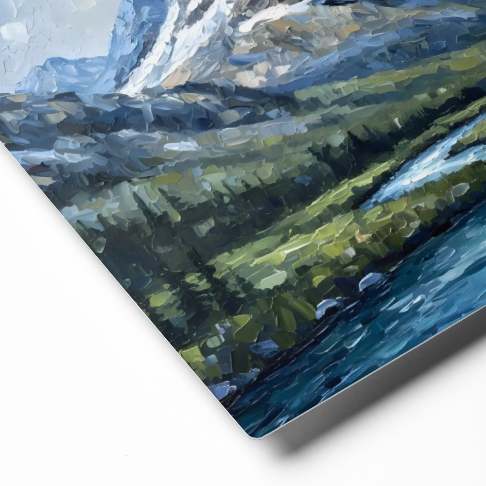 Alpine River Flow 
 Canvas with White Frame