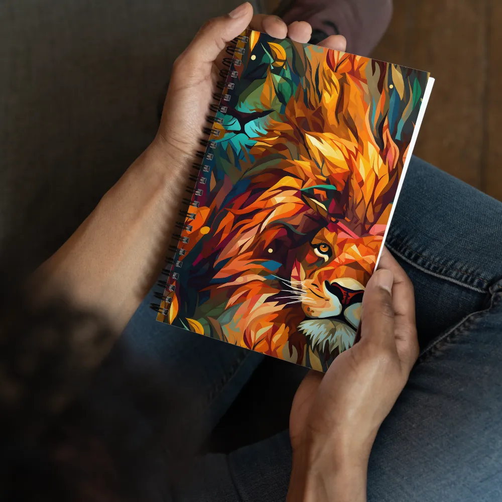 Majestic Gaze: The Polygonal Lion