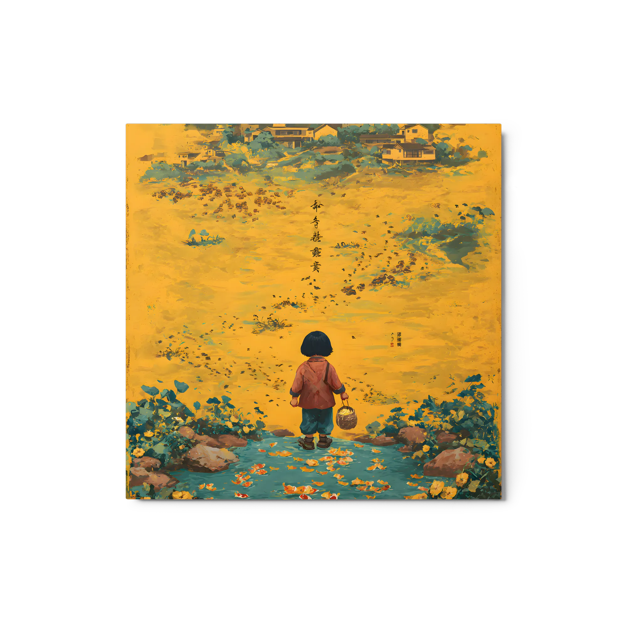 Journey to the Village 
 Metal Print | 12″x 12″
