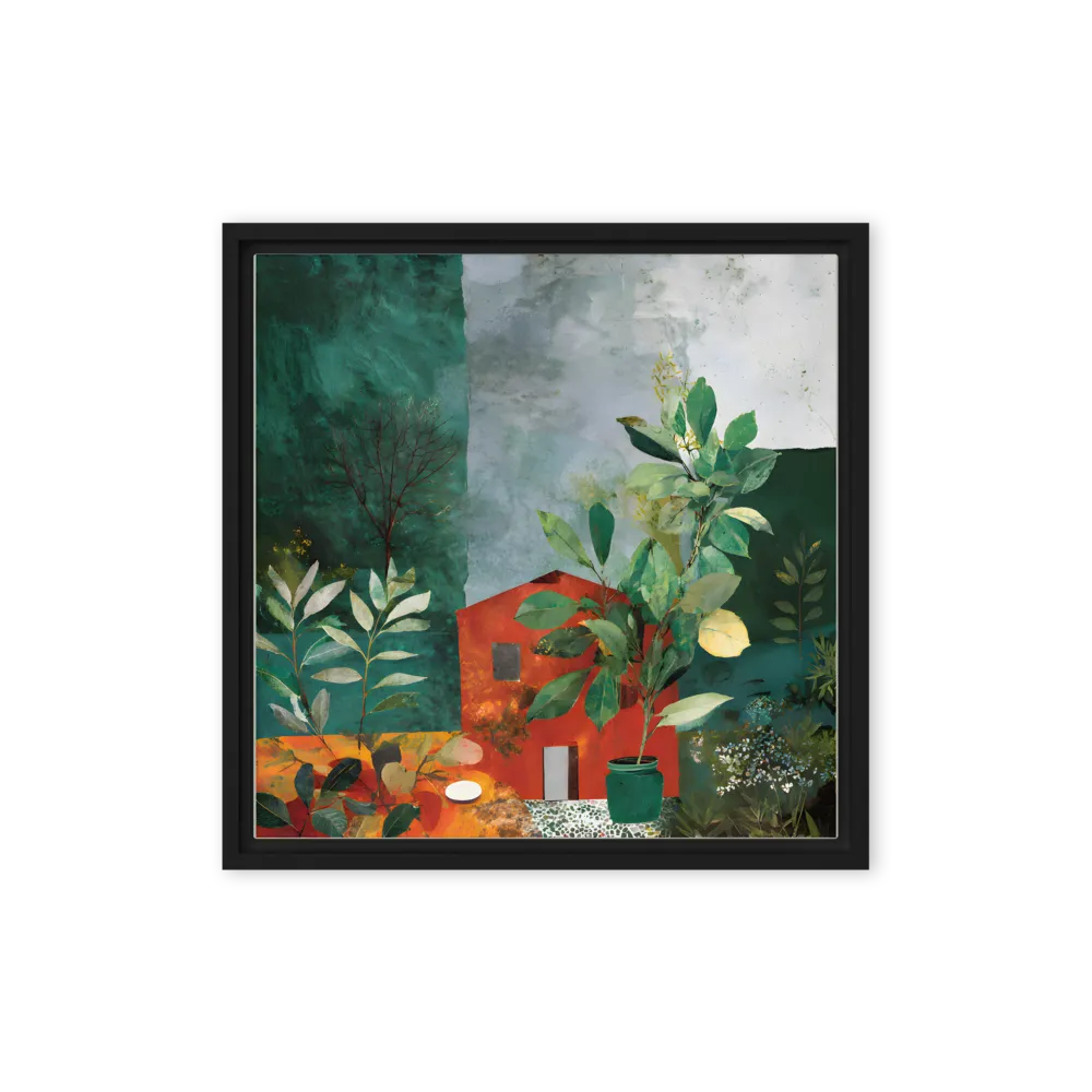 Cottage in the Foliage 
 Poster with White Frame | 18″x 18″
