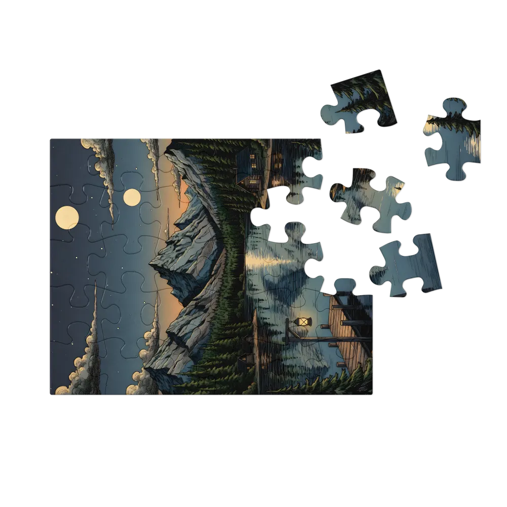Lakeside Nocturne 
 Jigsaw Puzzle in Tin Box