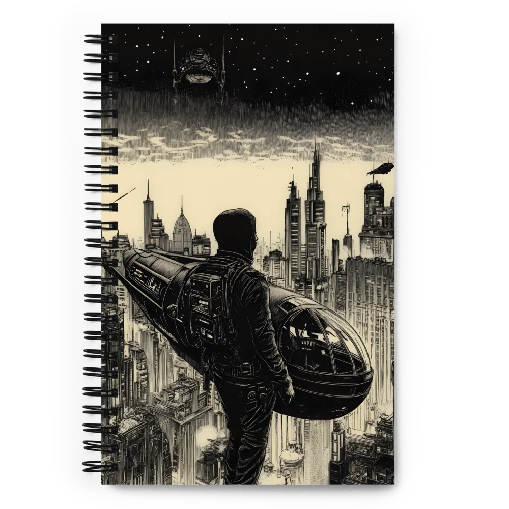 Retrofuturistic Cityscape 
 Spiral Notebook | 140 pages