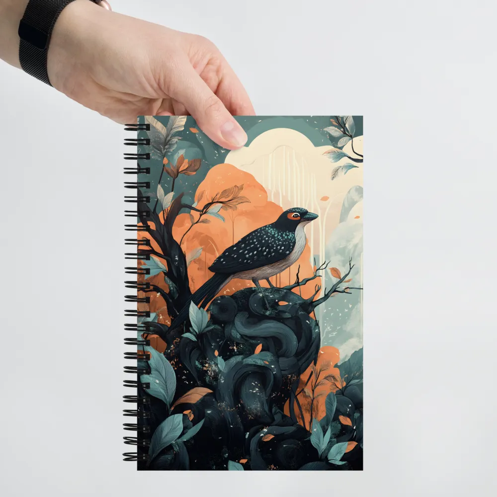 Stylized Forest Bird 
 Spiral Notebook | 140 pages