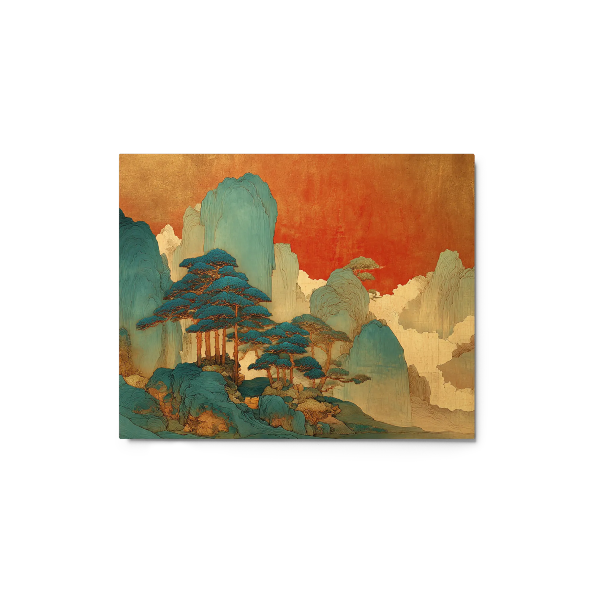 Golden Peaks and Blue Pines