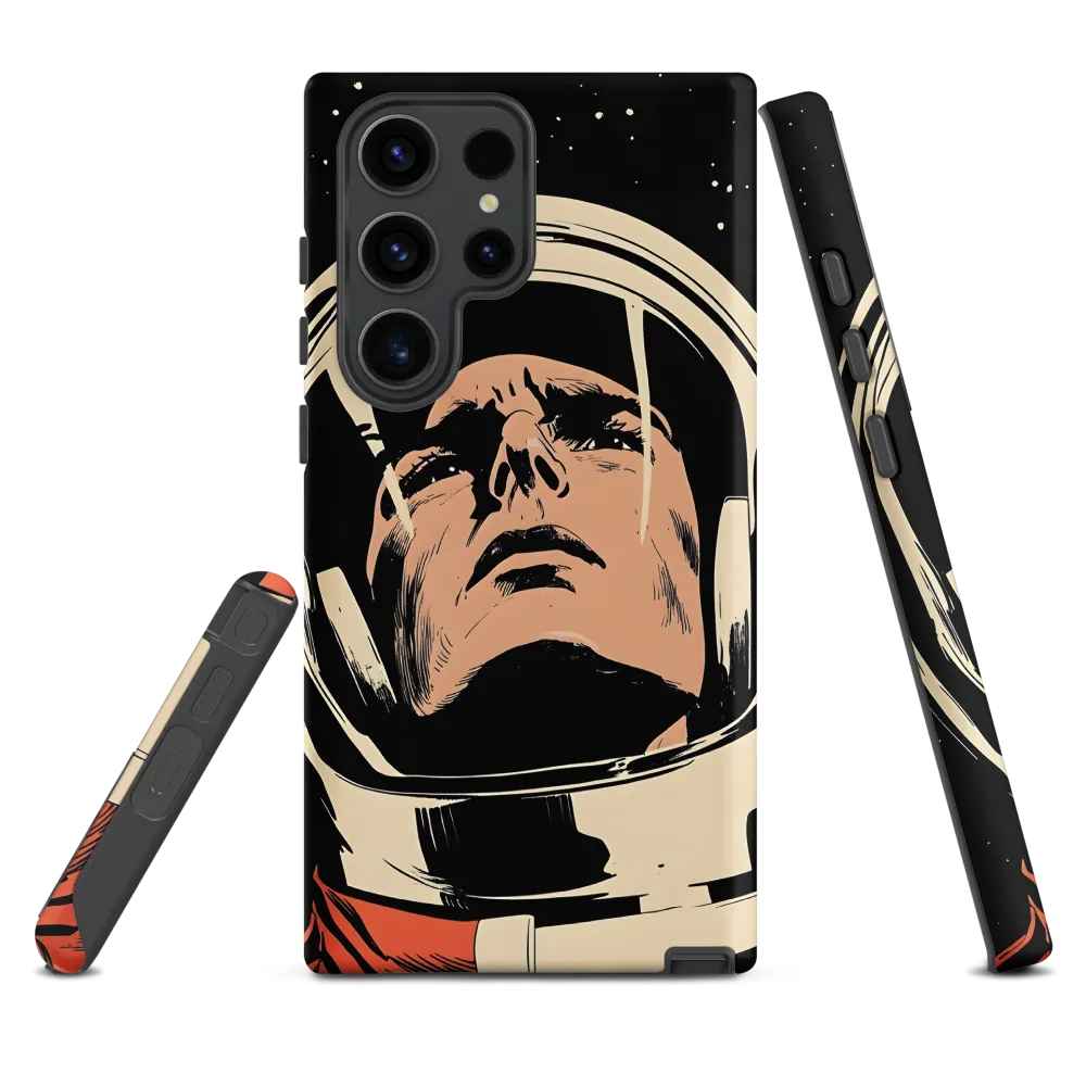 Astronaut Looking Up in Space | Phone Case
