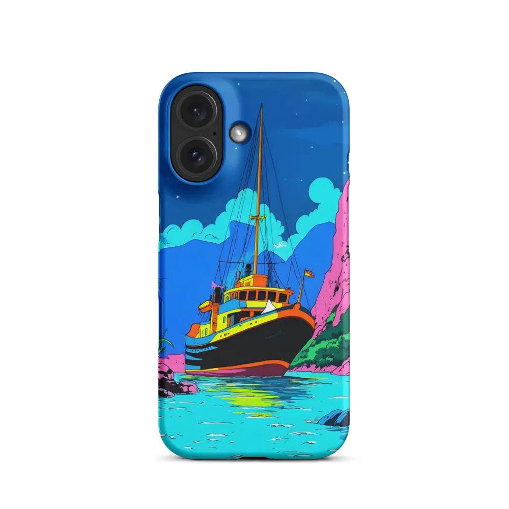 Retro Boat in River Landscape | Phone Case