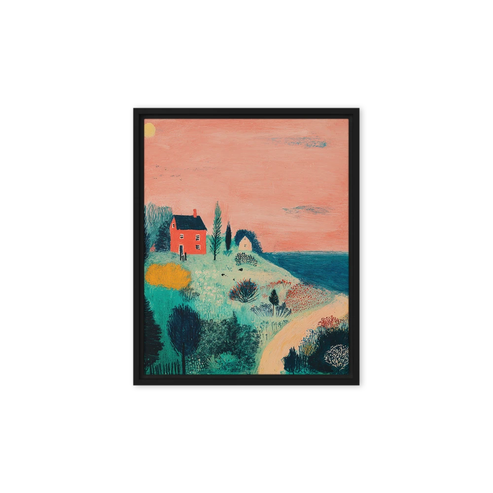 The Red House by the Sea | Art Print