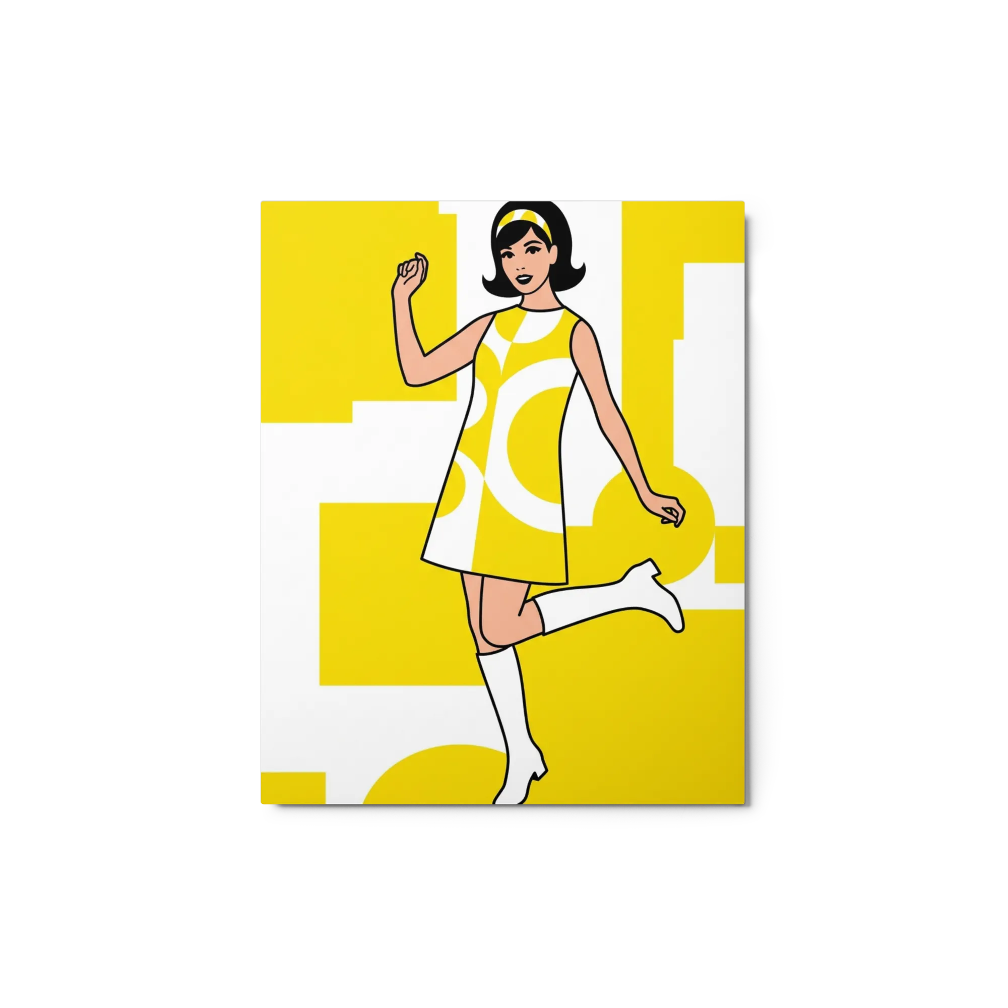 Groovy 60s Pop Diva 
 Poster with Red oak Frame | 12″x 16″