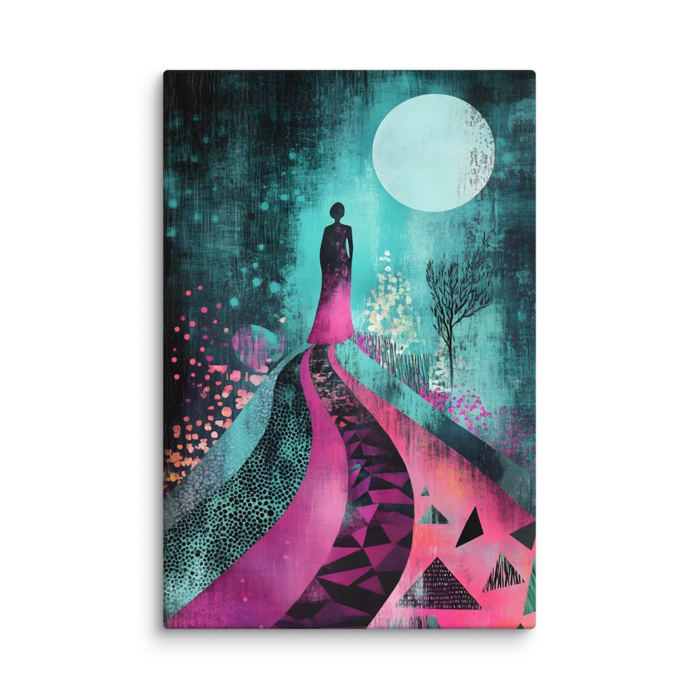 Path to the Moon 
 Canvas with White Frame