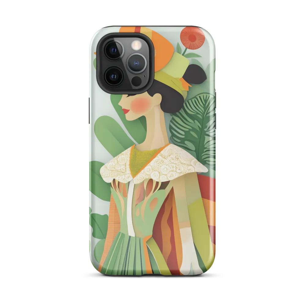 Layered Floral Portrait 
 iPhone 13 mini | Tough Case