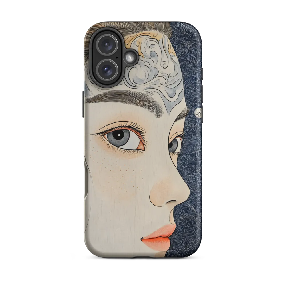 Portrait of a Woman with Cloud Patterns | Phone Case