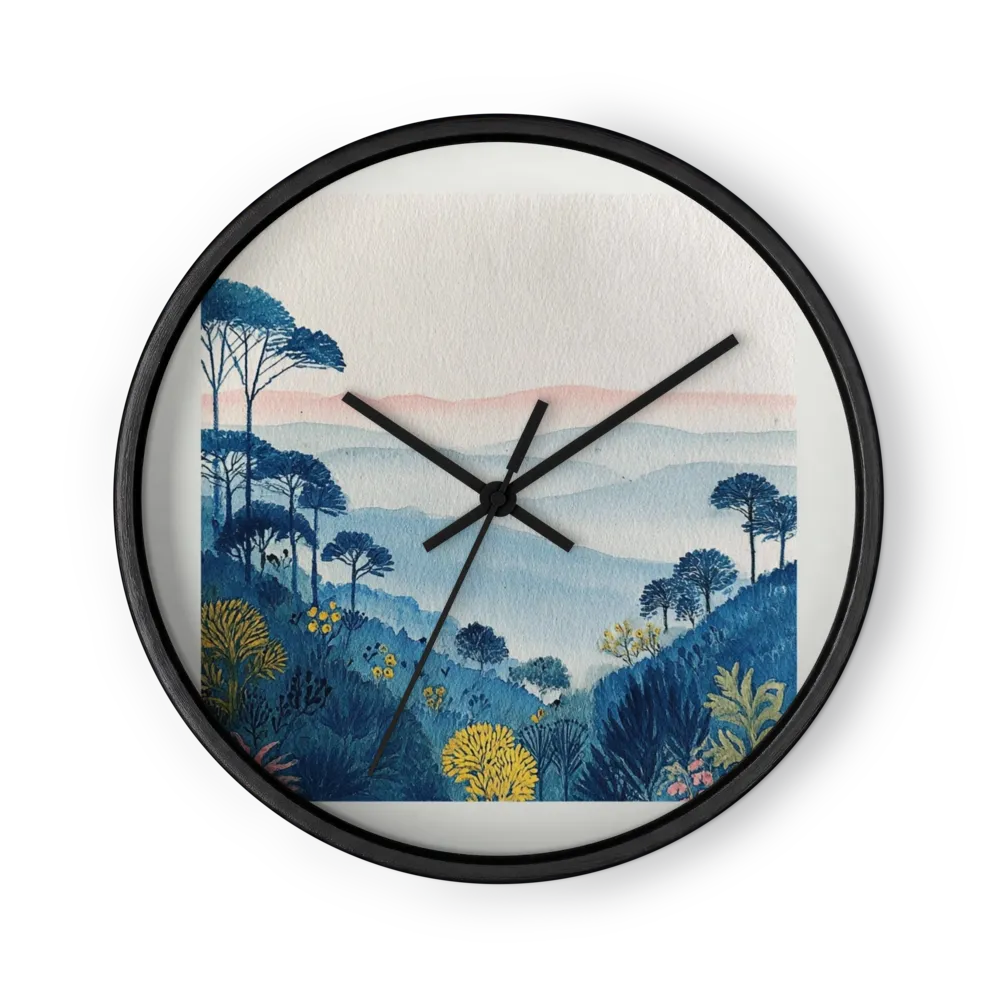 Mist Over Blue Hills | Wall Clock