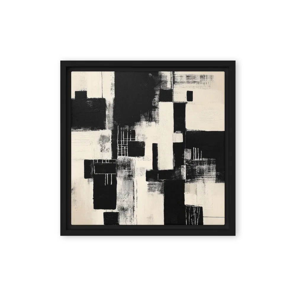 Monochrome Geometry 
 Poster with Black Frame | 14″x 14″