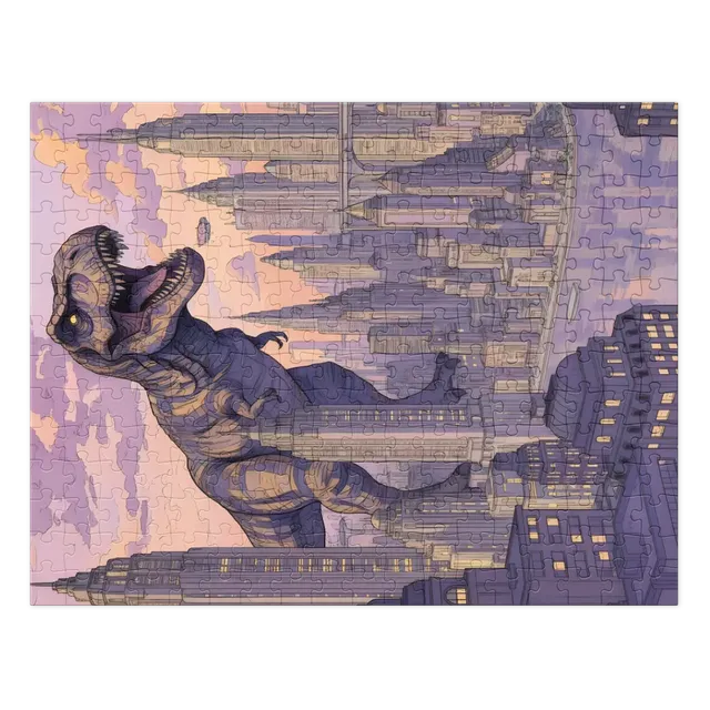 Twilight Tyrant — T. rex Cityscape | Jigsaw Puzzles