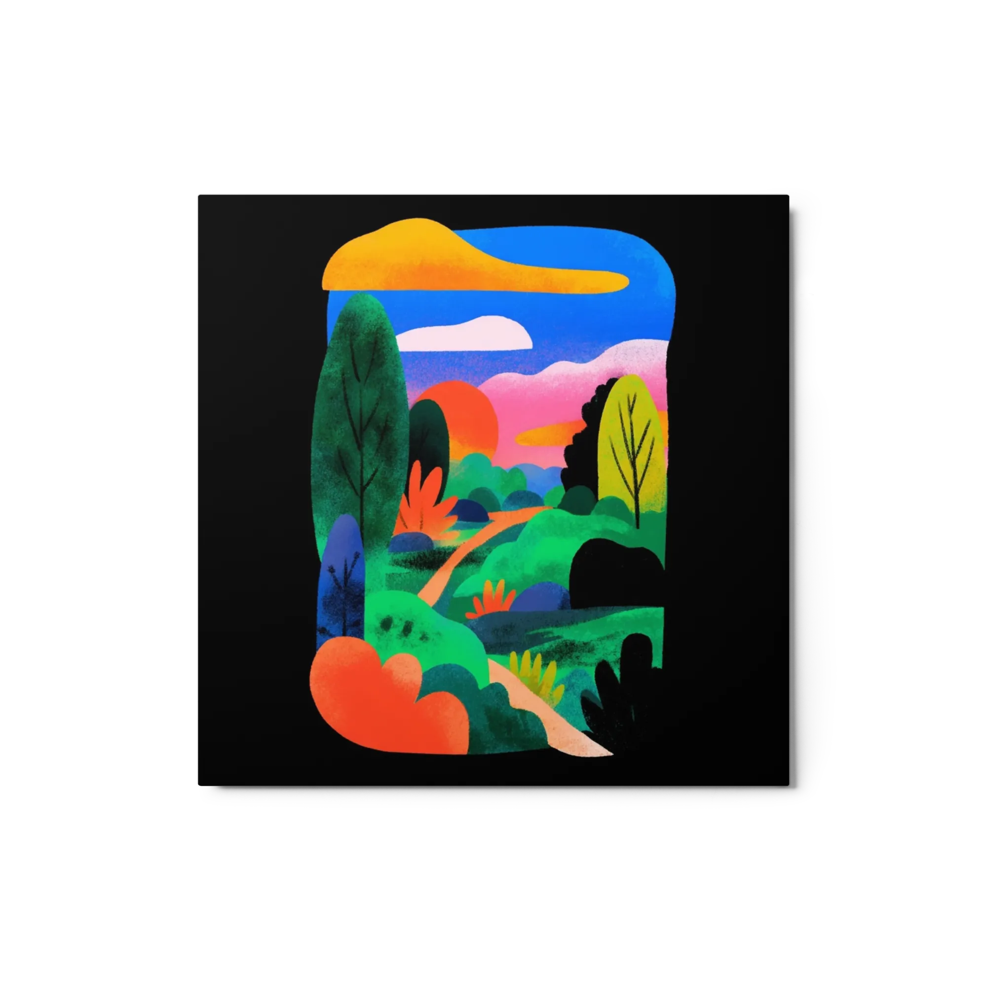 Sunset in the Colorful Forest