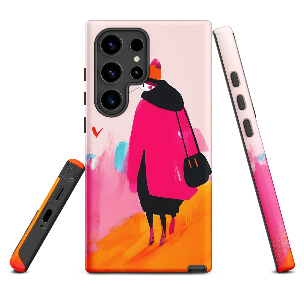 Modern Digital Art of Person Walking | Phone Case