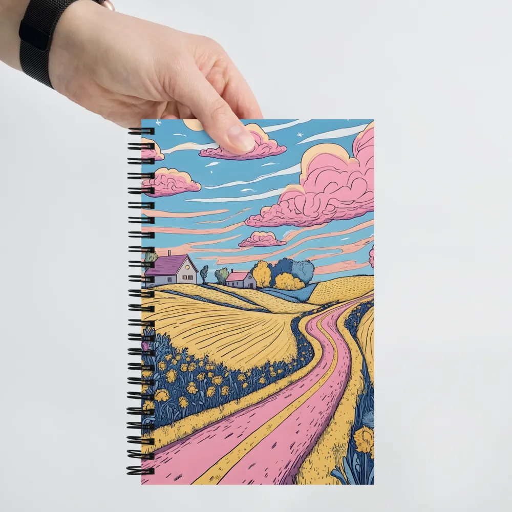 Whimsical Fields & Pink Skies 
 Spiral Notebook | 140 pages