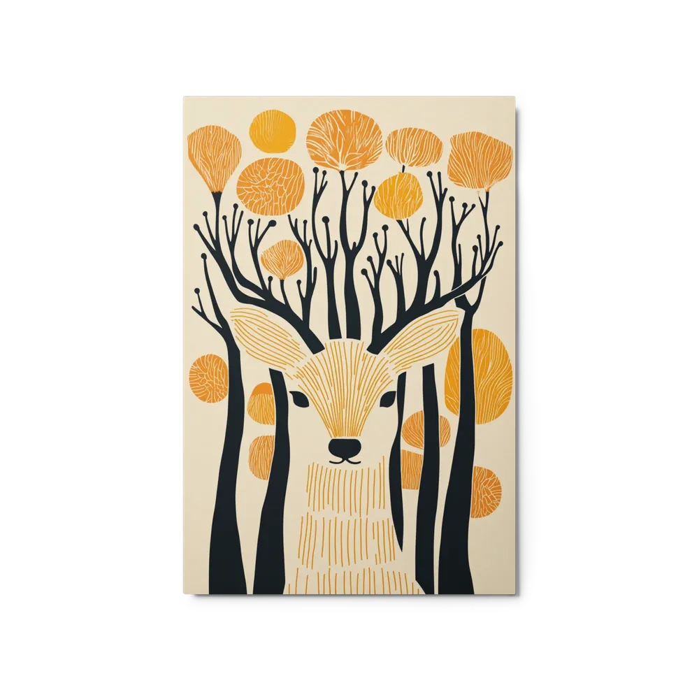 Woodcut Forest Deer | Art Print