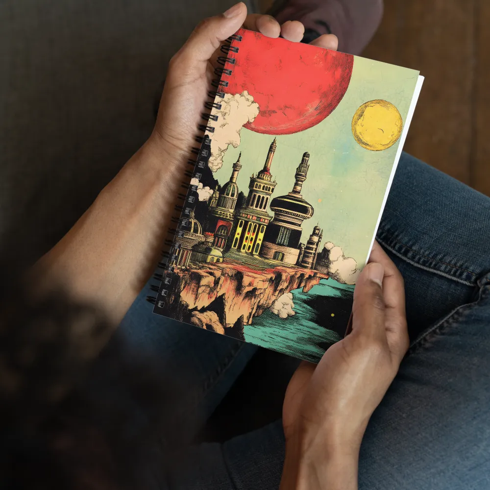 Retro-Futuristic Cityscape 
 Spiral Notebook | 140 pages